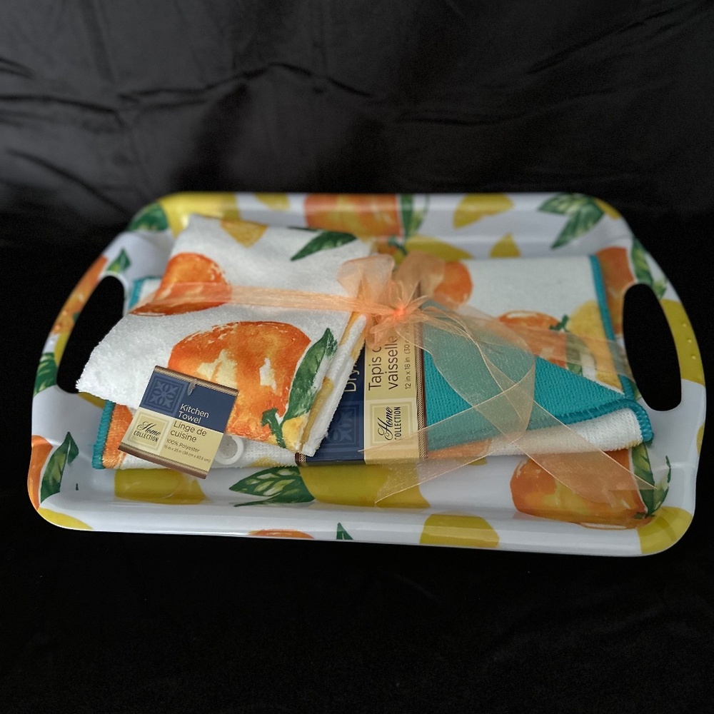 Home Collection, 3 piece citrus print kitchen set